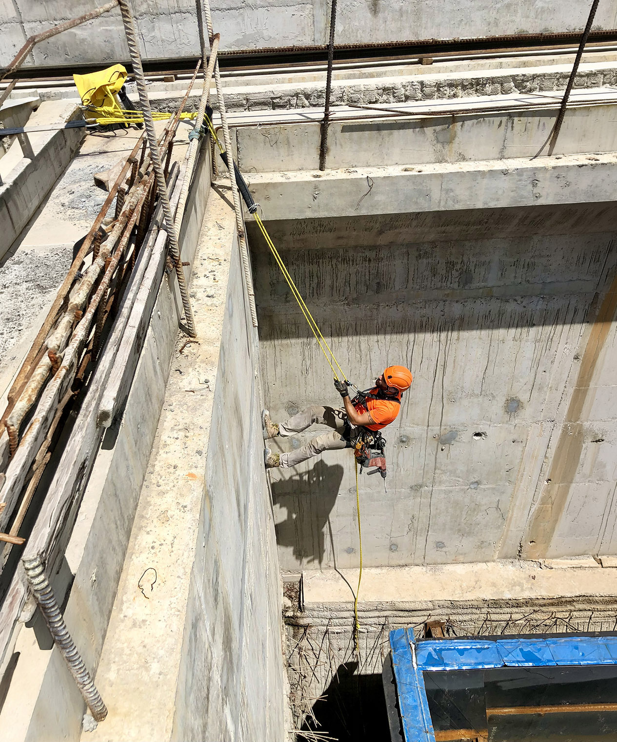Lavori in quota su fune